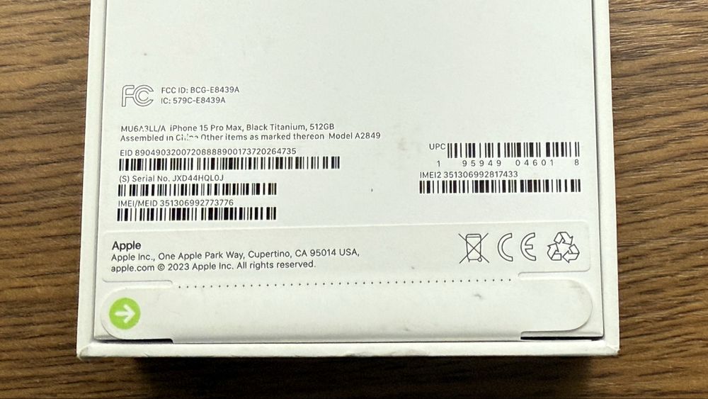 НОВИЙ Apple iPhone 15 Pro Max 512GB Black Titanium