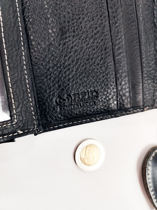 NOWY zestaw Czarny portfel i brelok serce prezent skórzany męski