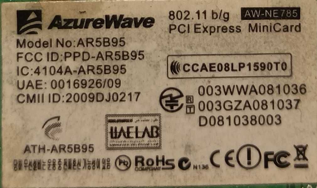 Mini PCI WIFI Модуль для ноутбука.