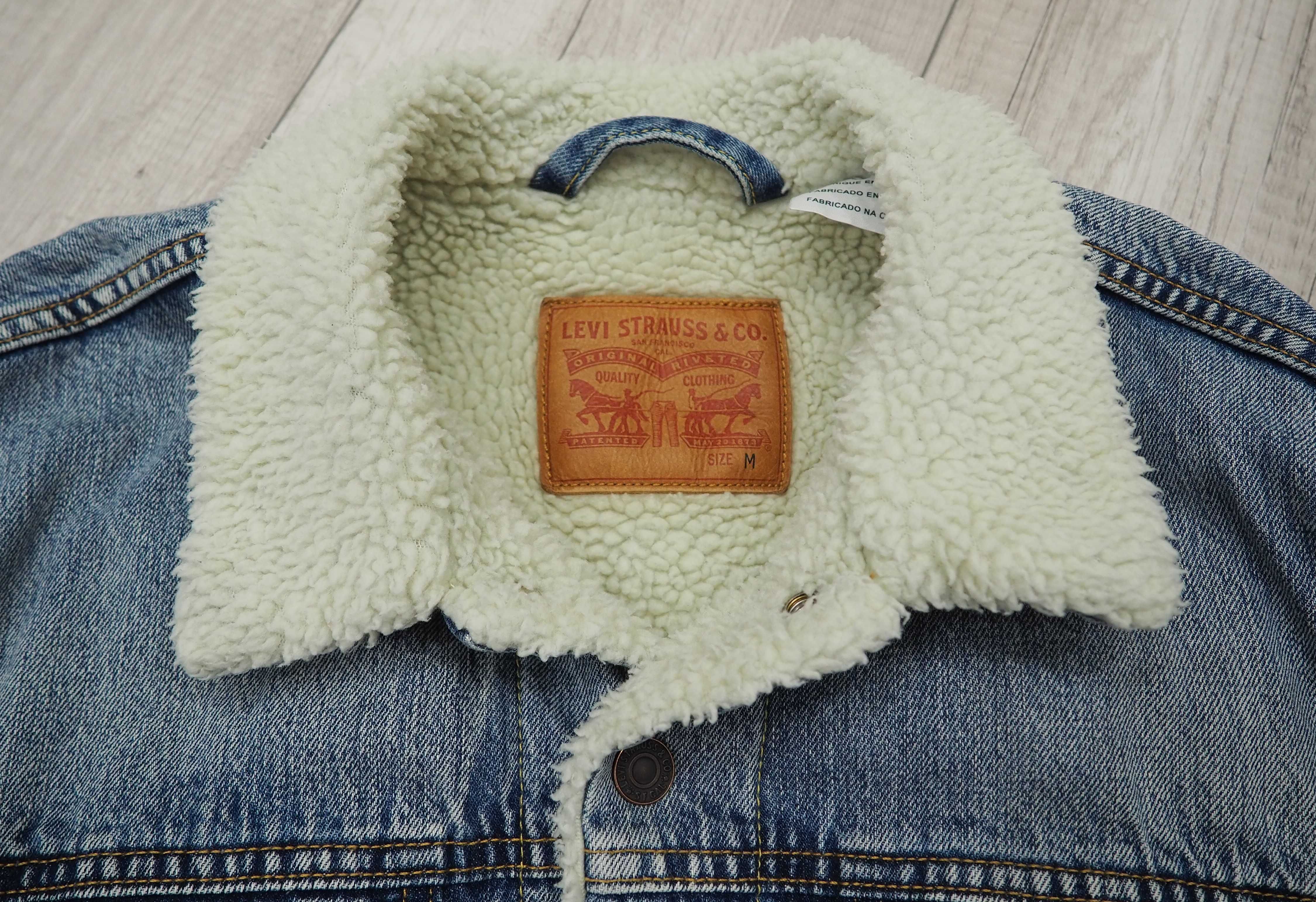 Levi's_ Sherpa jacket_męska kurtka jeansowa na misiu_teddy_rozmiar S/M