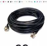 Kabel RG-58 z wtykami UC-1 do anten CB  5m + łącznik na 2 gniazda UHF