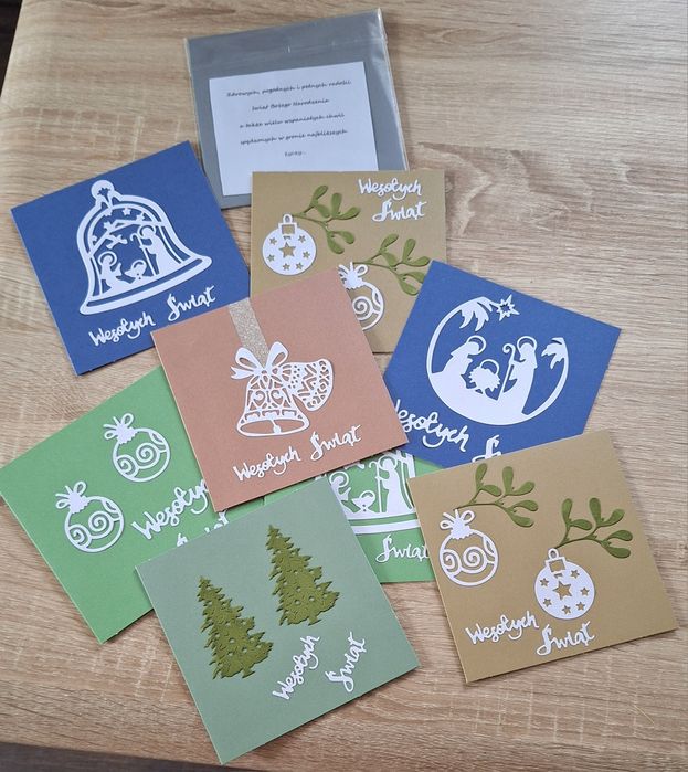 Kartki świąteczne  ręcznie robione dekoracje stroiki