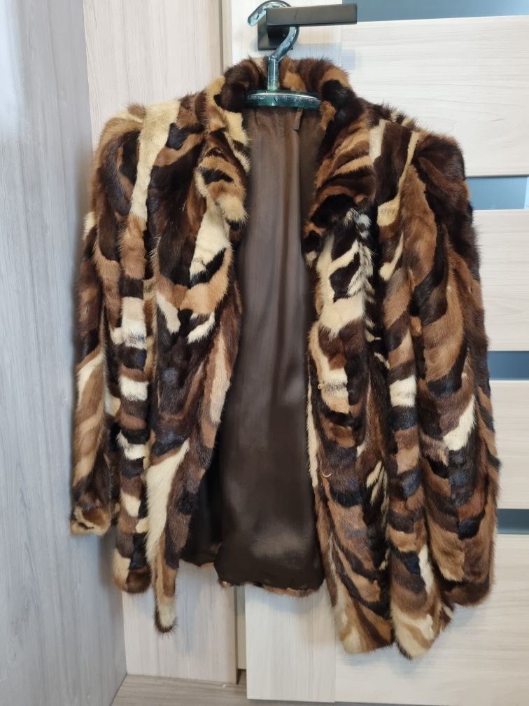 Kurtka Futro naturalne norki L 40 XL 42