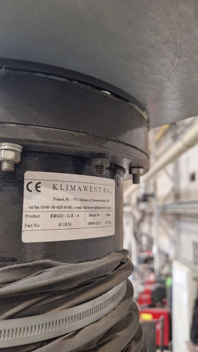Ramie odciągu spawalniczego firmy KLIMAWENT, model ERGO-L/Z-4 o dł. 4m