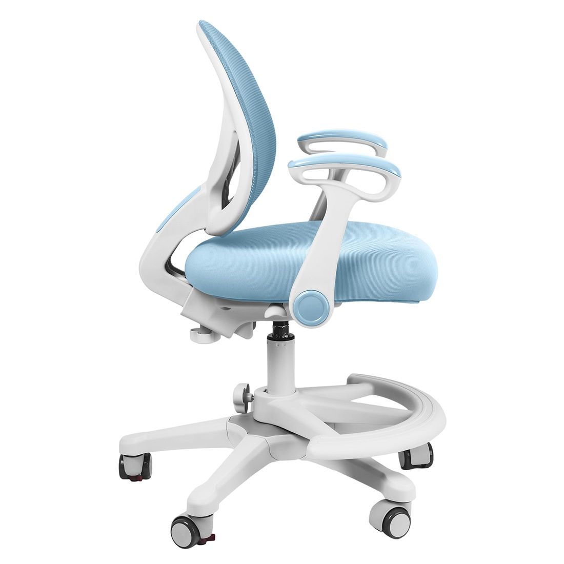 Krzesło biurkowe dla dziecka na kółkach niebieskie ergonomiczne