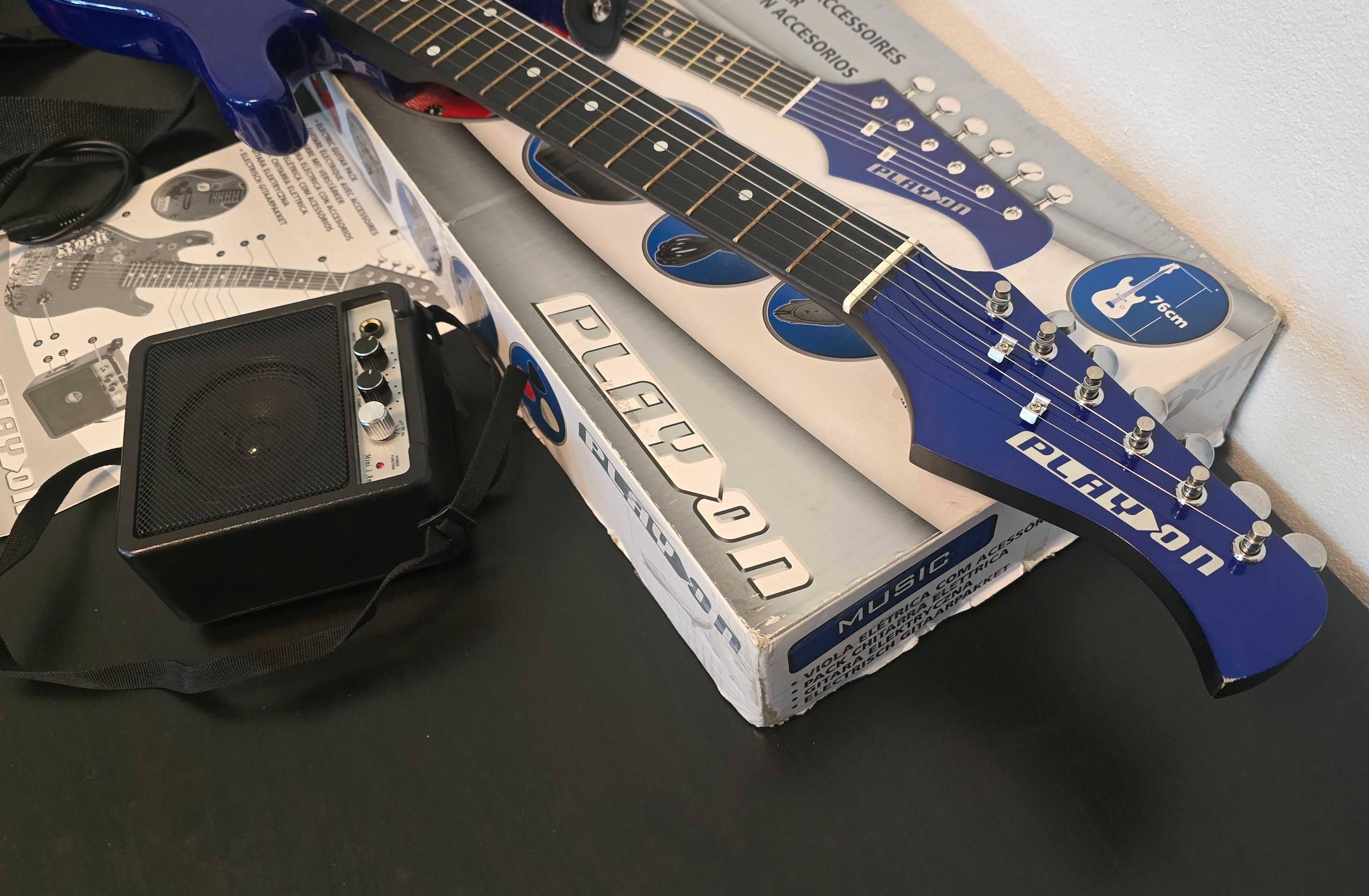 Guitarra elétrica infantil PlayOn c/ amplificador