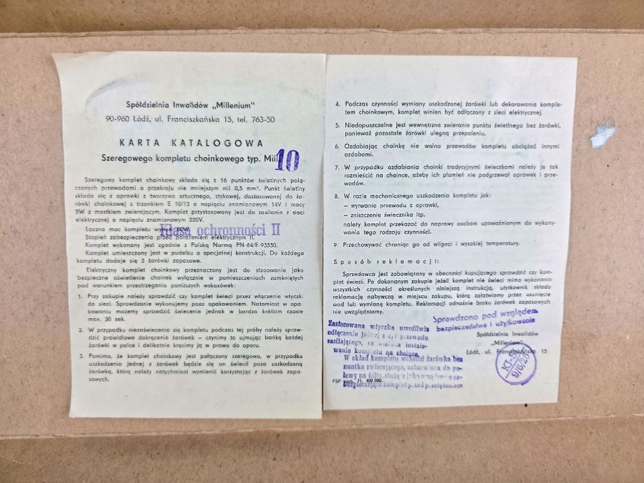 Komplet lampek choinkowych na klipsach PRL Millenium ozdoba świąteczna