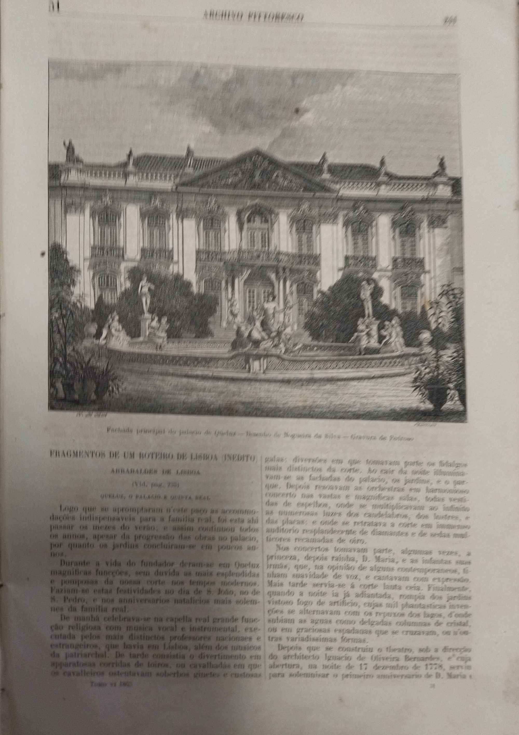 Livro antigo Archivo Pittoresco, Semanário Ilustrado Volume VI, 1863