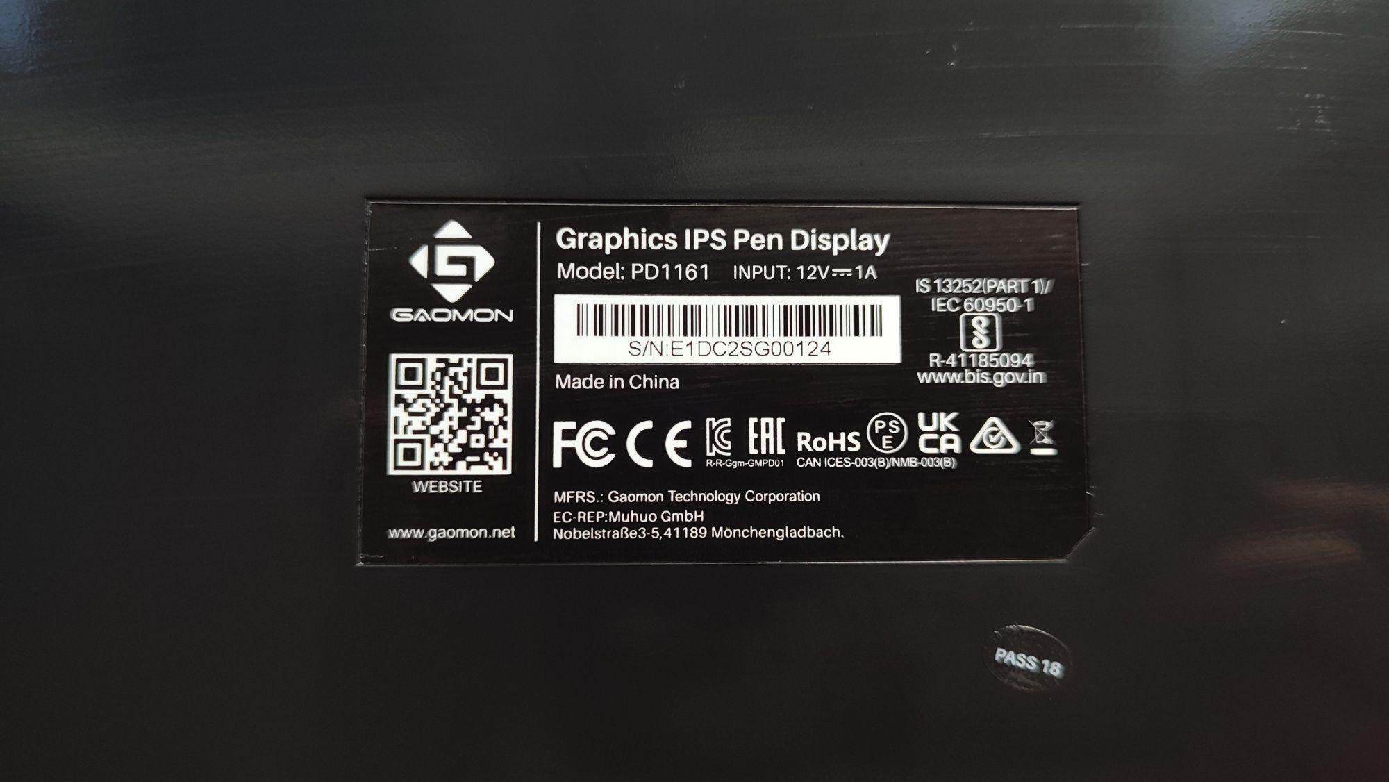 Tablet graficzny 11.6" GAOMON PD1161