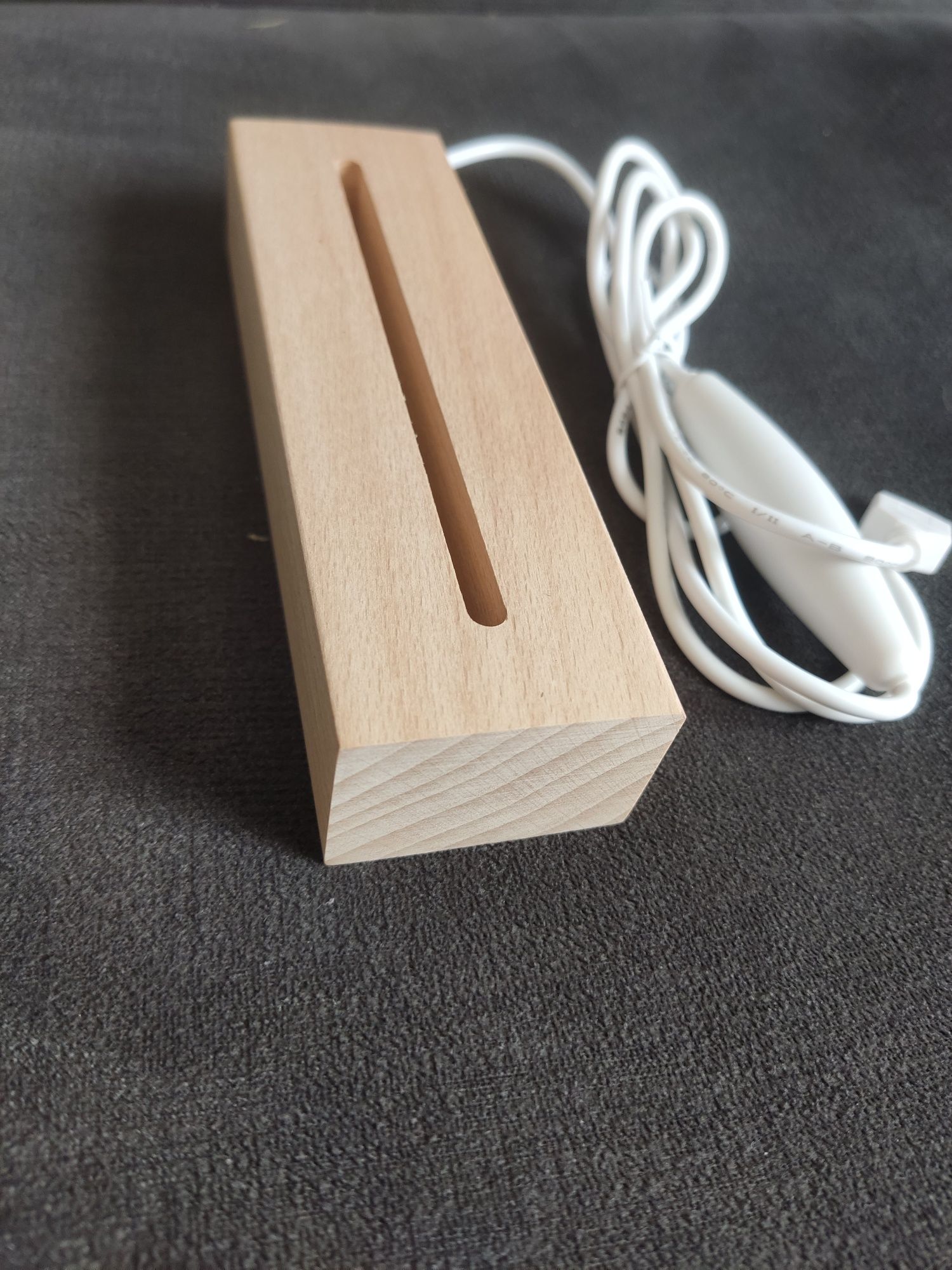 Podstawka LED drewniana lampka usb