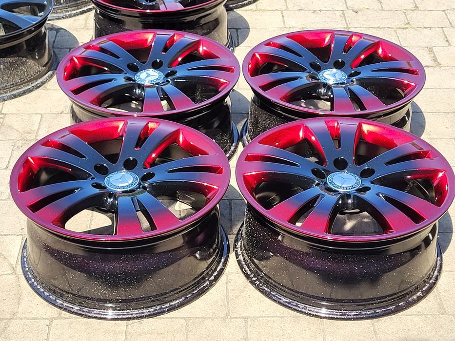 Alufelgi Mercedes A204 5x112 7.5Jx17 et47 czarne i red candy