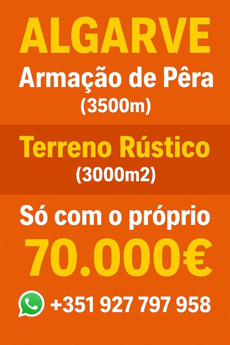 Algarve Armação de Pera (próx) Terreno rústico só com o próprio