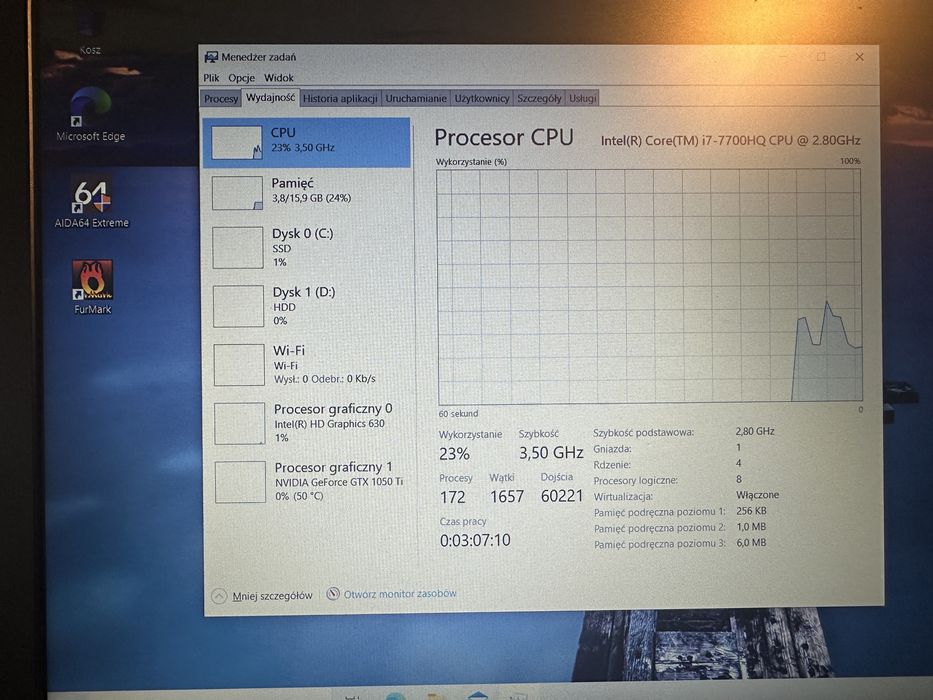 Продам игровой ноутбук Dell i7-7700HQ/gtx 1050Ti