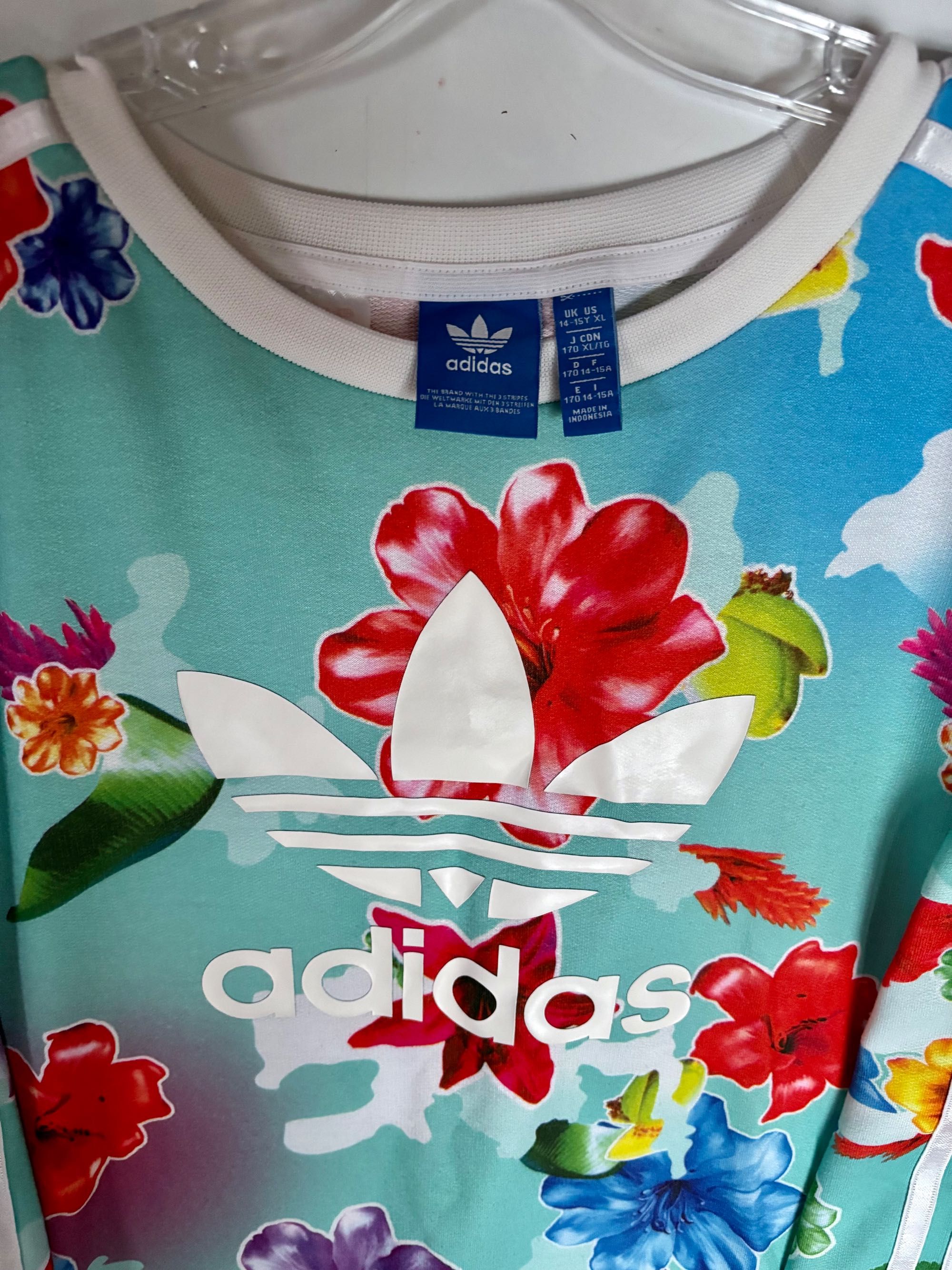 Rezerwacja Adidas bluza w kwiaty kwiatowy print NOWA rozmiar S