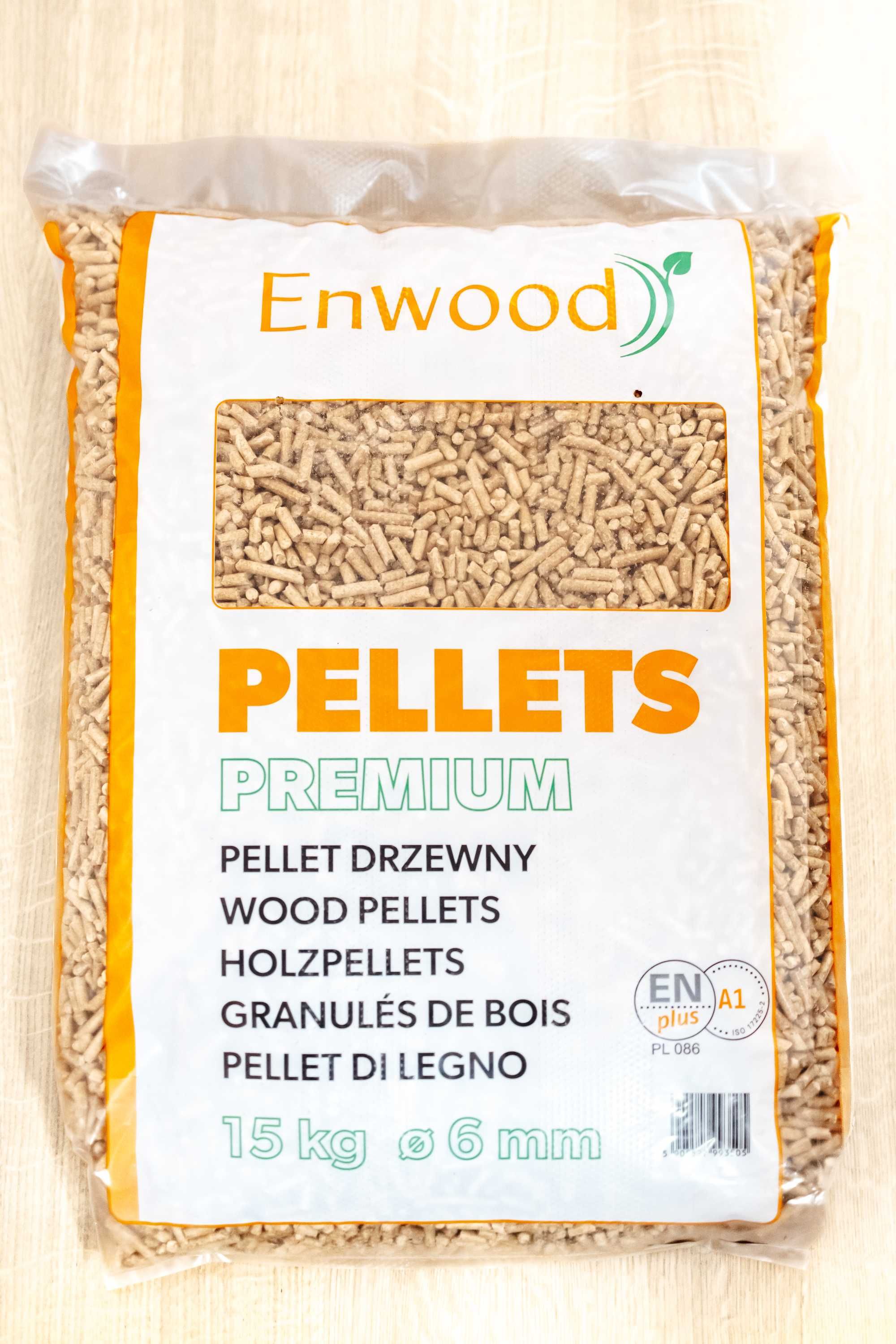 PELLET Drzewny Enwood Certyfikat EN plus PL086 Sosnowy. Dostawa Gratis