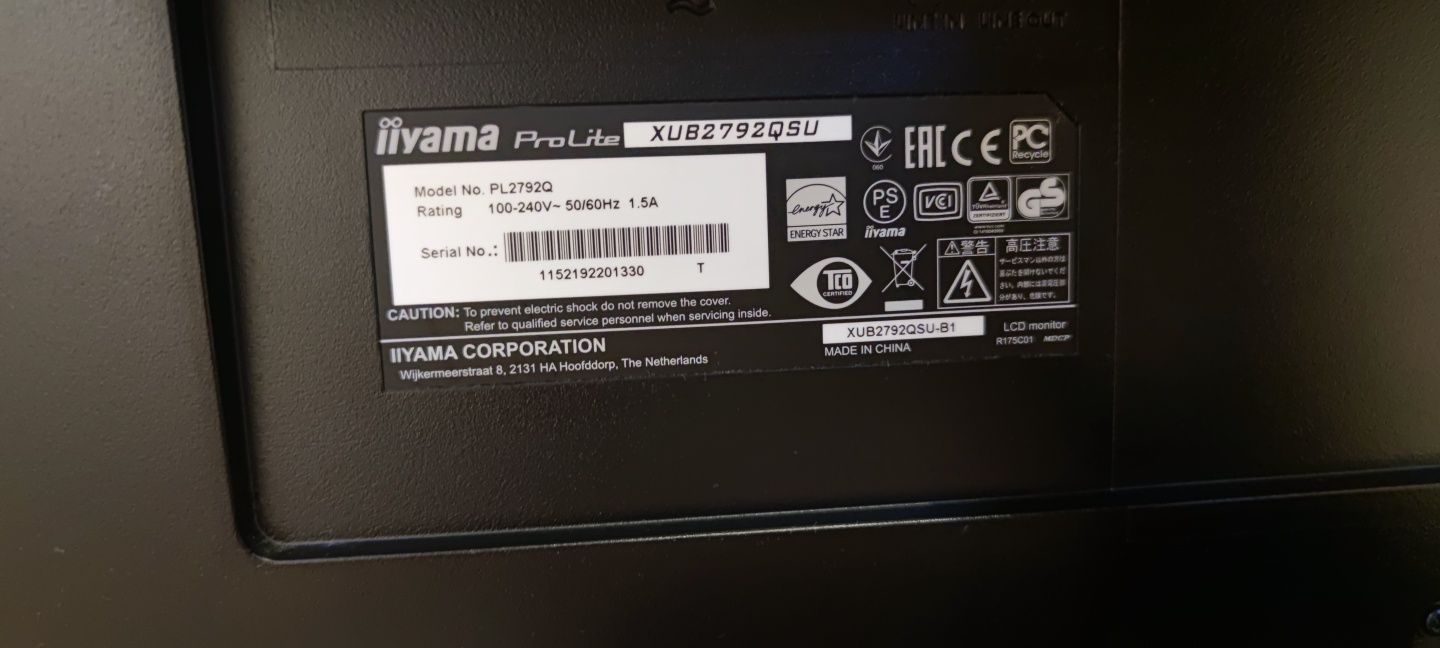 Monitor IIyama XUB2792QSU stan idealny używany