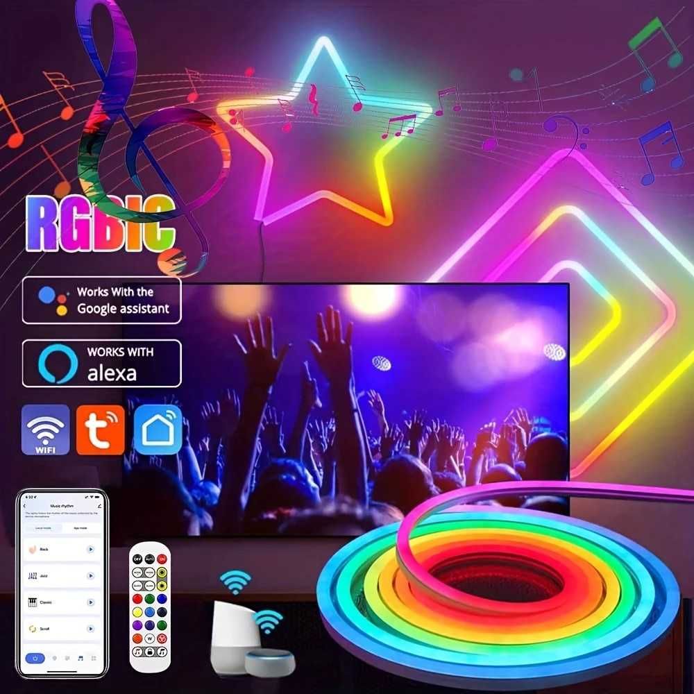 Tuya Zigbee Taśma Neon LED RGBIC 3m Acosh USB