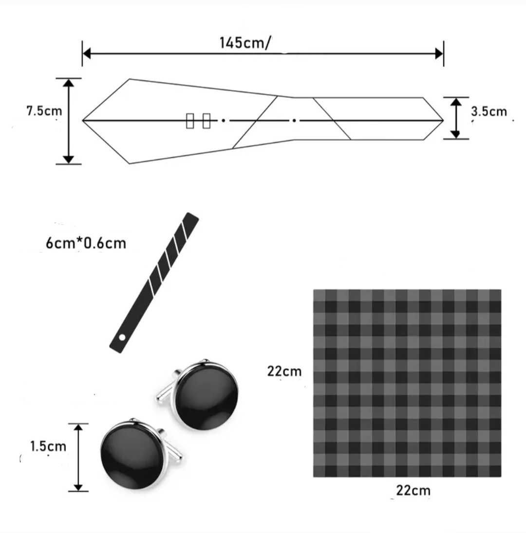 Zestaw krawat poszetka spinki Dzień Ojca prezent