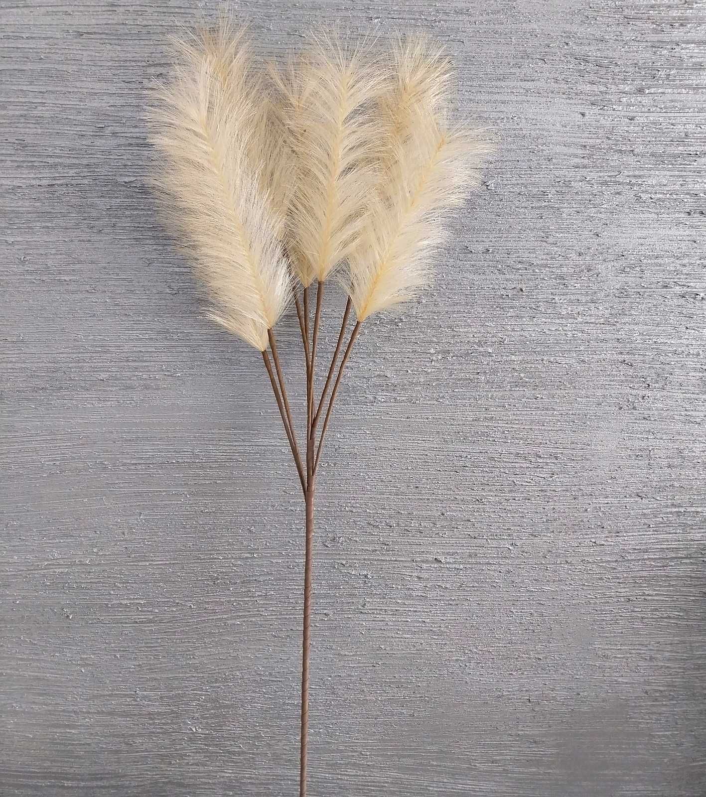 Pampas sztuczna trawa pampasowa kremowa długa wiązka 100 cm 7 kwiatów