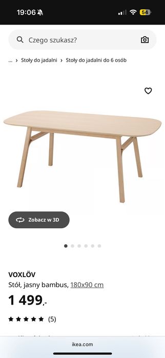Stół do jadalni firmy IKEA VOXLÖV