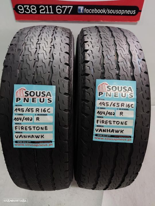 2 pneus semi novos 195-65r16c firestone - oferta dos portes