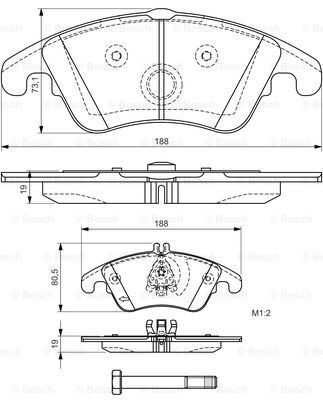 BOSCH  Jogo de pastilhas para travão de disco MERCEDES E AUDI