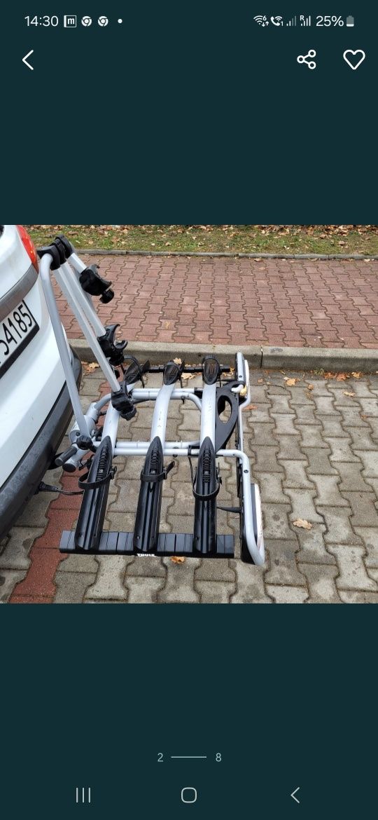 Bagażnik rowerowy na trzy rowery na hak uchwyt platforma thule