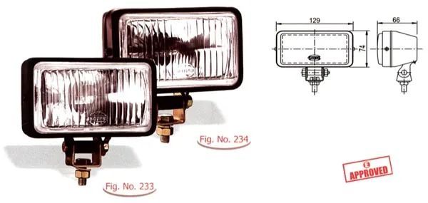 Faróis Farol retangular cromado 129X74 Jipe máquina etc  HL751CR