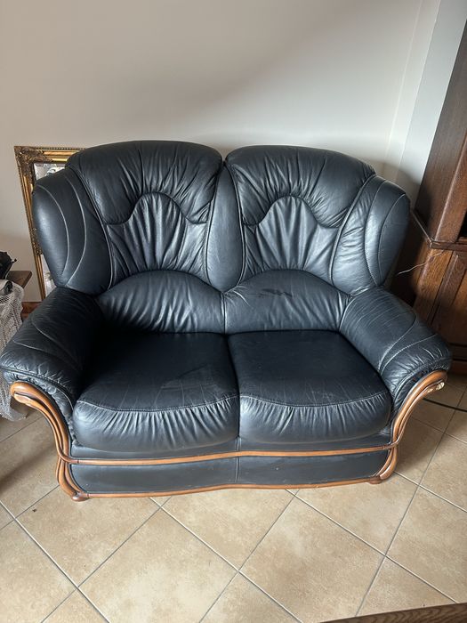 Sofa skórzana czarna vintage
