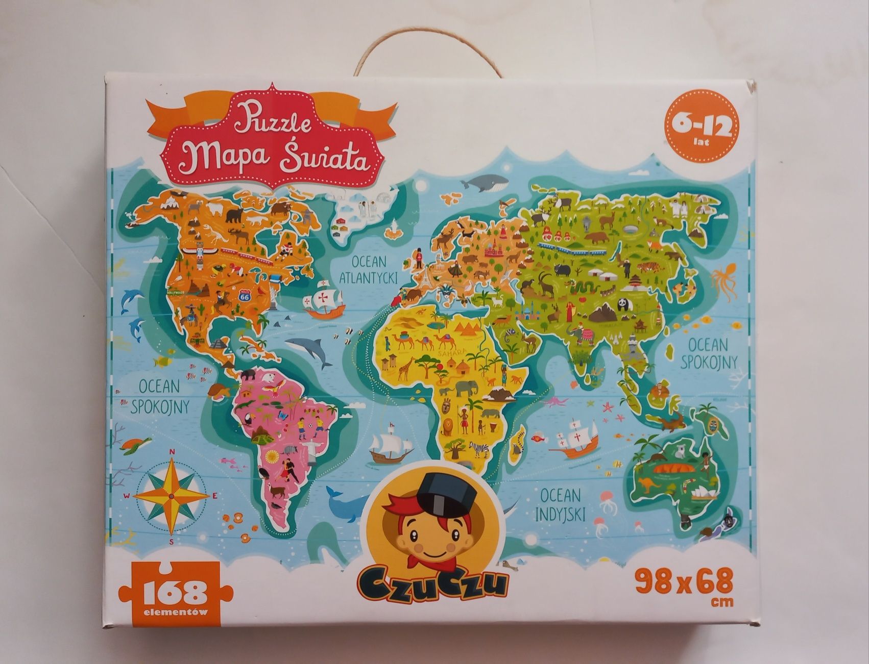 Puzzle mapa świata Czu Czu 168 elementów