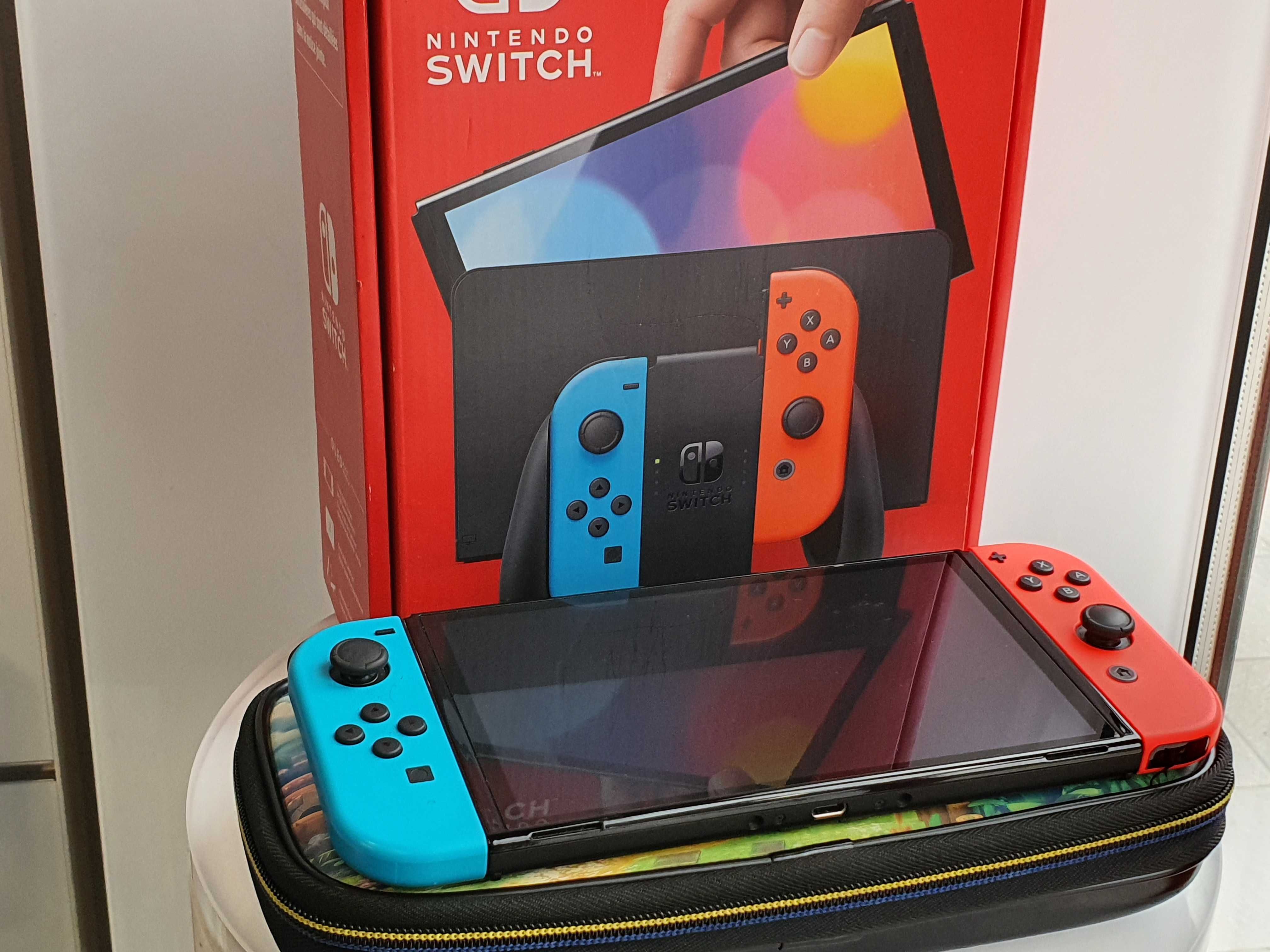 GWARANCJA Nintendo Switch OLED Neon+Pokrowiec Sklep Zamiana