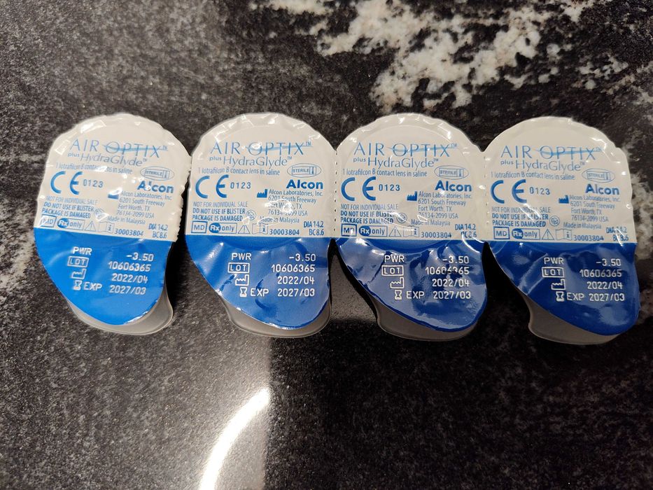 ALCON AIR OPTIX plus HydraGlyde soczewki moc -3.50 4 sztuki