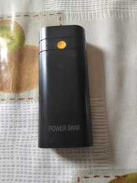 Power bank 4000 mAh czarny z dwoma wymiennymi akumulatorami Li-Ion