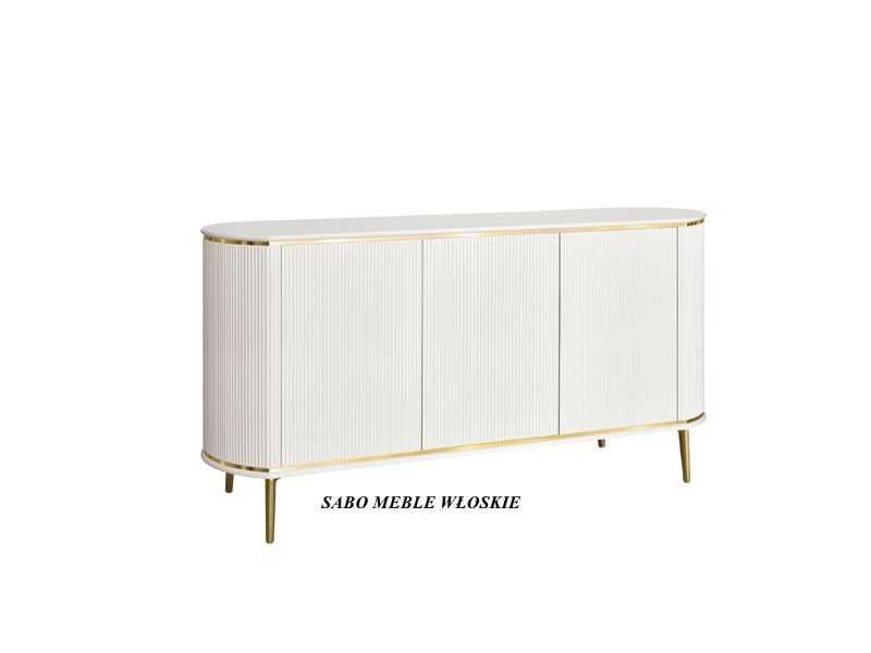 Nowoczesna komoda 3d Margaret biało-złota