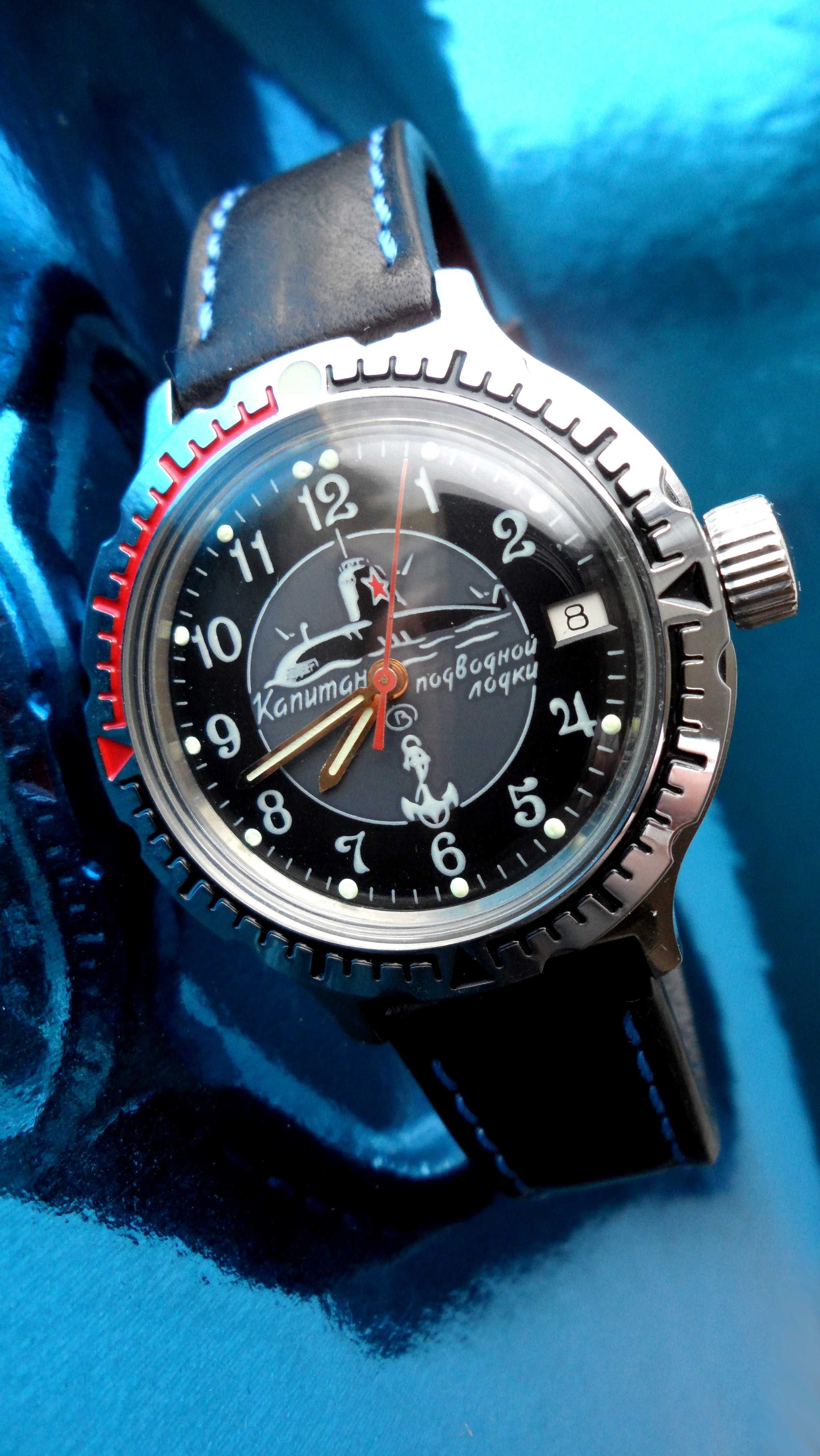 «СУБМАРИНА» 2414А-КОМАНДИРСКИЕ мужские механика часы сделано СССР 80-х
