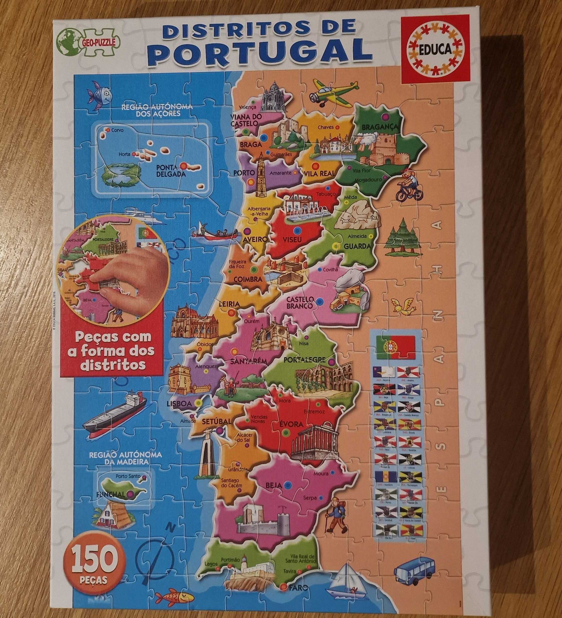 Puzzle Portugal e os seus Distritos