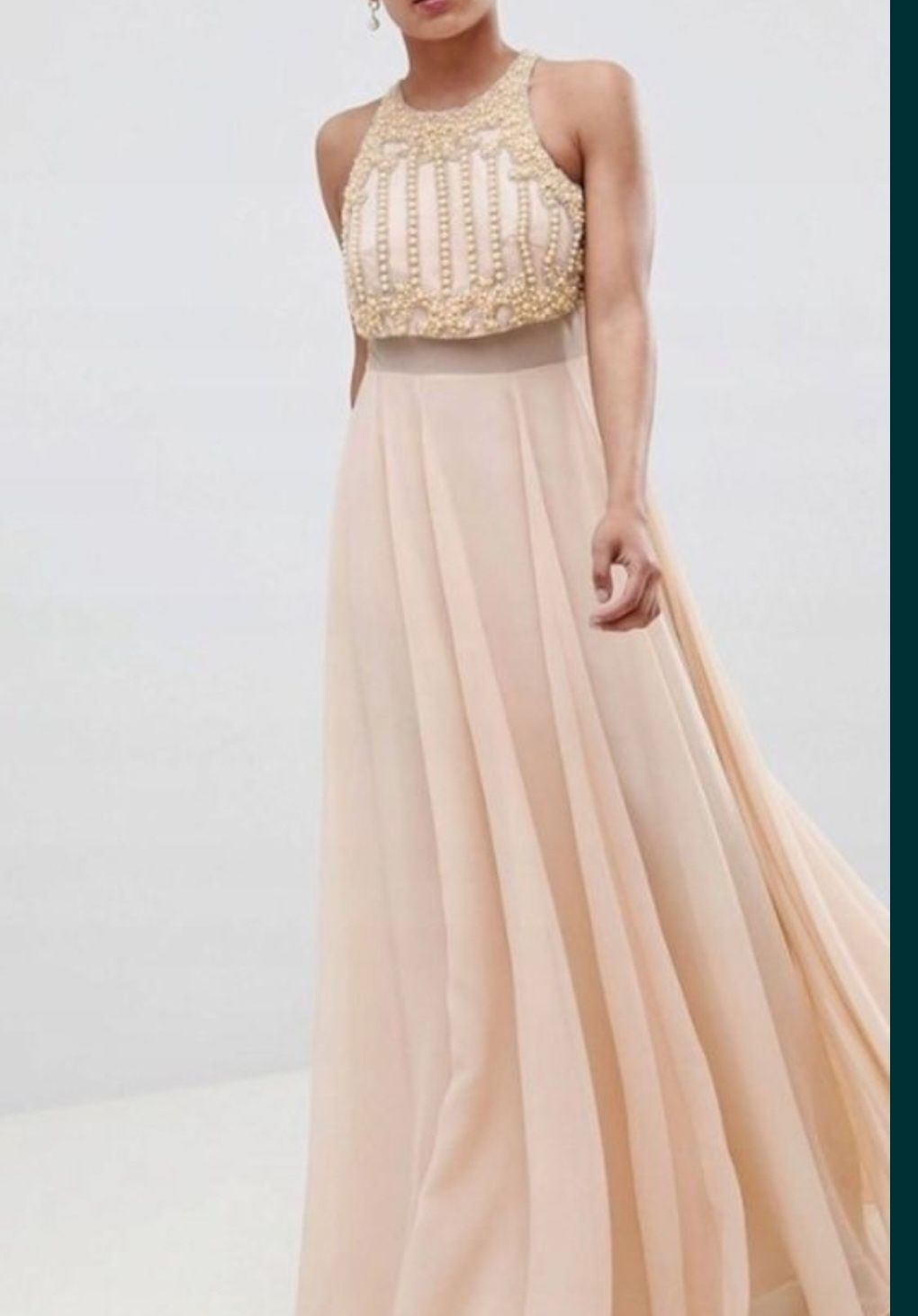 Sukienka maxi asos perły 38 m