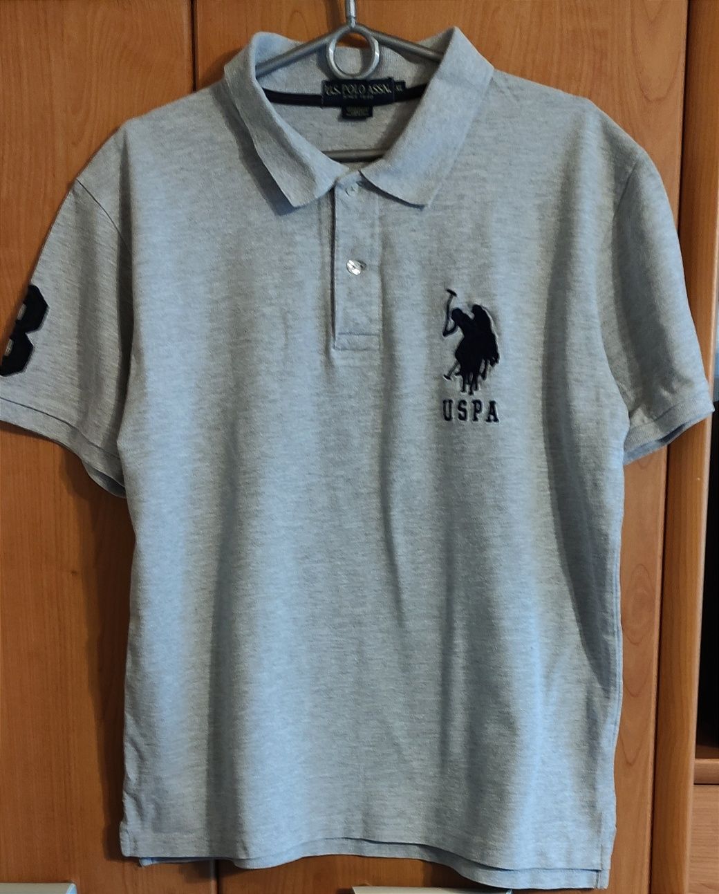 Us Polo Assn świetny stan koszulka polo szara XL