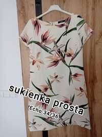 Sukienka prosta echo w kwiaty 34/36