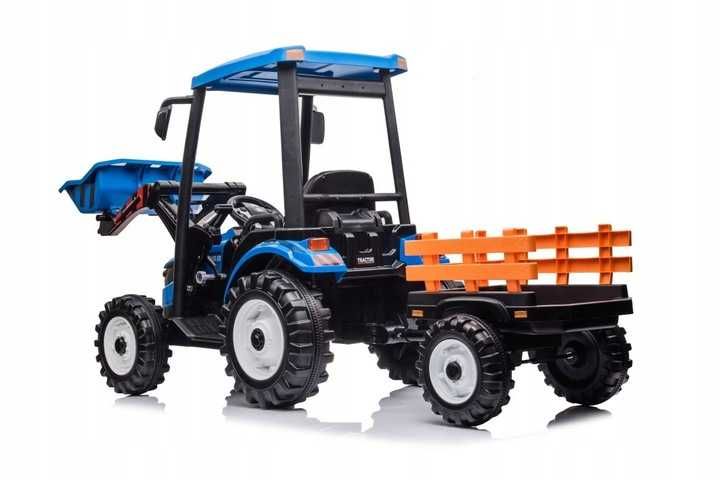 Traktor na akumulator dla dzieci Z Przyczepą D68 Niebieski 24V 2x200W