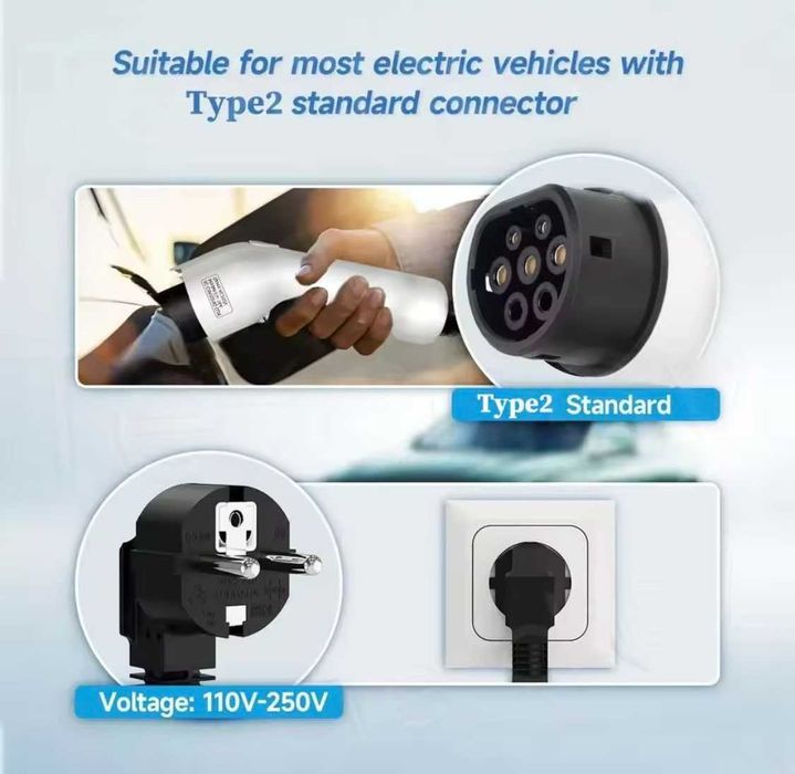 Зарядний пристрій EV CHARGER Тайп2 - 16a - заводська ТОП якість!