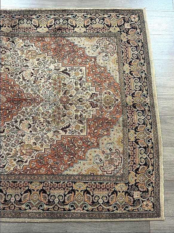 Tapete oriental PERSA de CAXEMIRA c/ 212cmx137 cm, SEDA s/LÃ CAXEMIRA