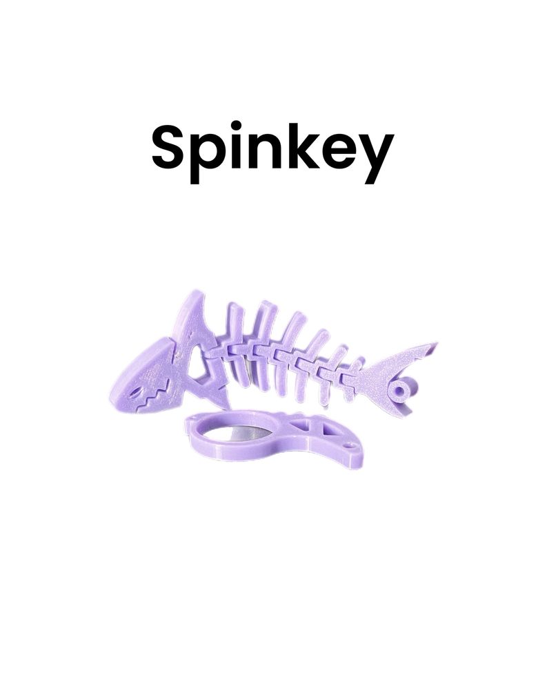 Brelok do kluczy Fioletowy  keyspinery + rybka by spinkey.com