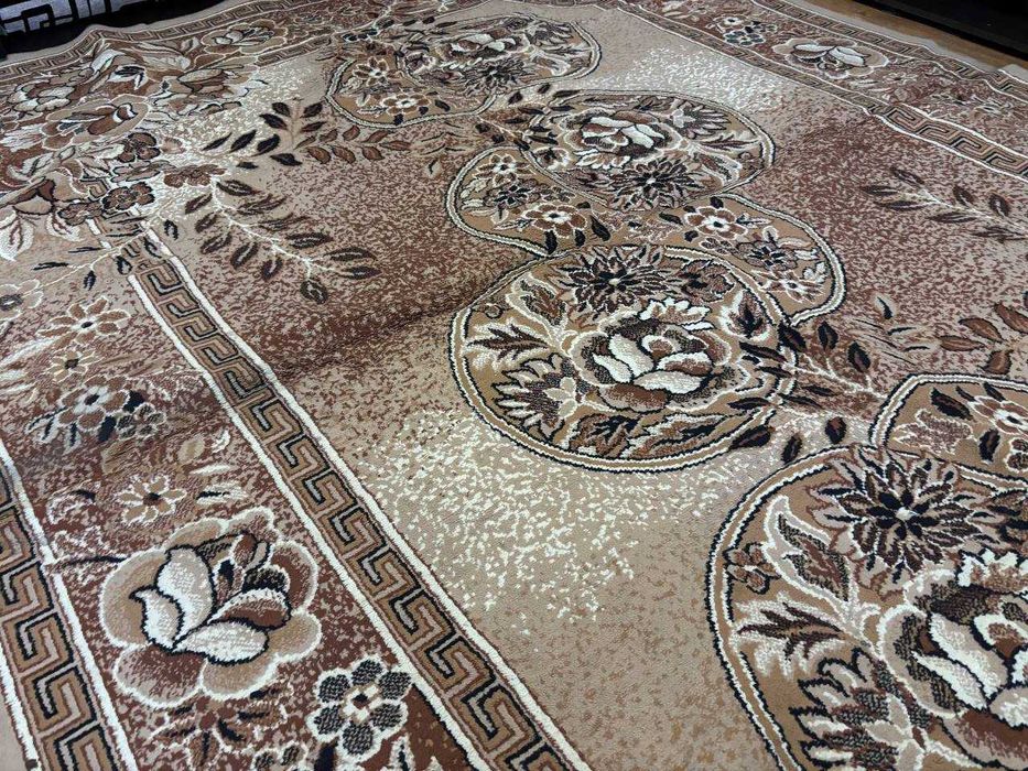 Ковер, палас 3х2.2 м, светло-коричневый, с узорами, большой в комнату