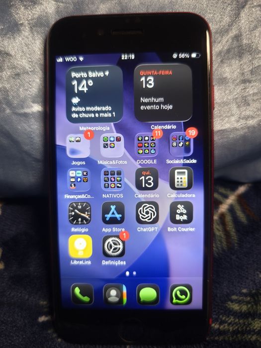 iPhone SE Vermelho ( Bateria 100% )