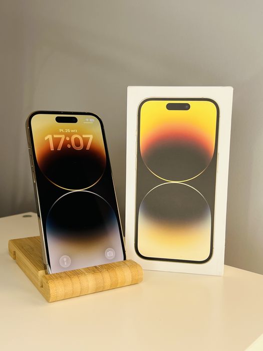 GWARANCJA iPhone 14 Pro 128GB Gold Idealny Stan 100% Kondycji Baterii