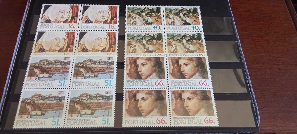 Selos de Portugal 1984 série completa em quadra