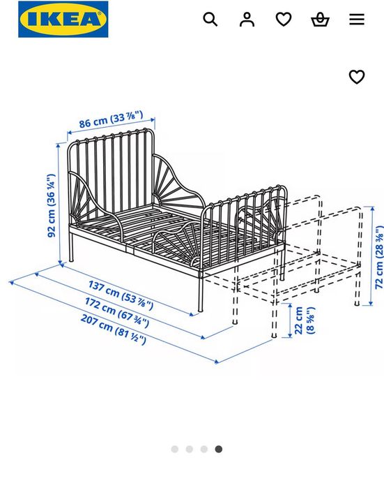 Cama Extensível IKEA - com estrado e colchão