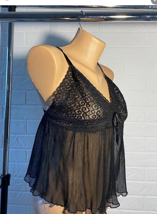 Чорний плісірований вінтажний пеньюар  marilyn monroe