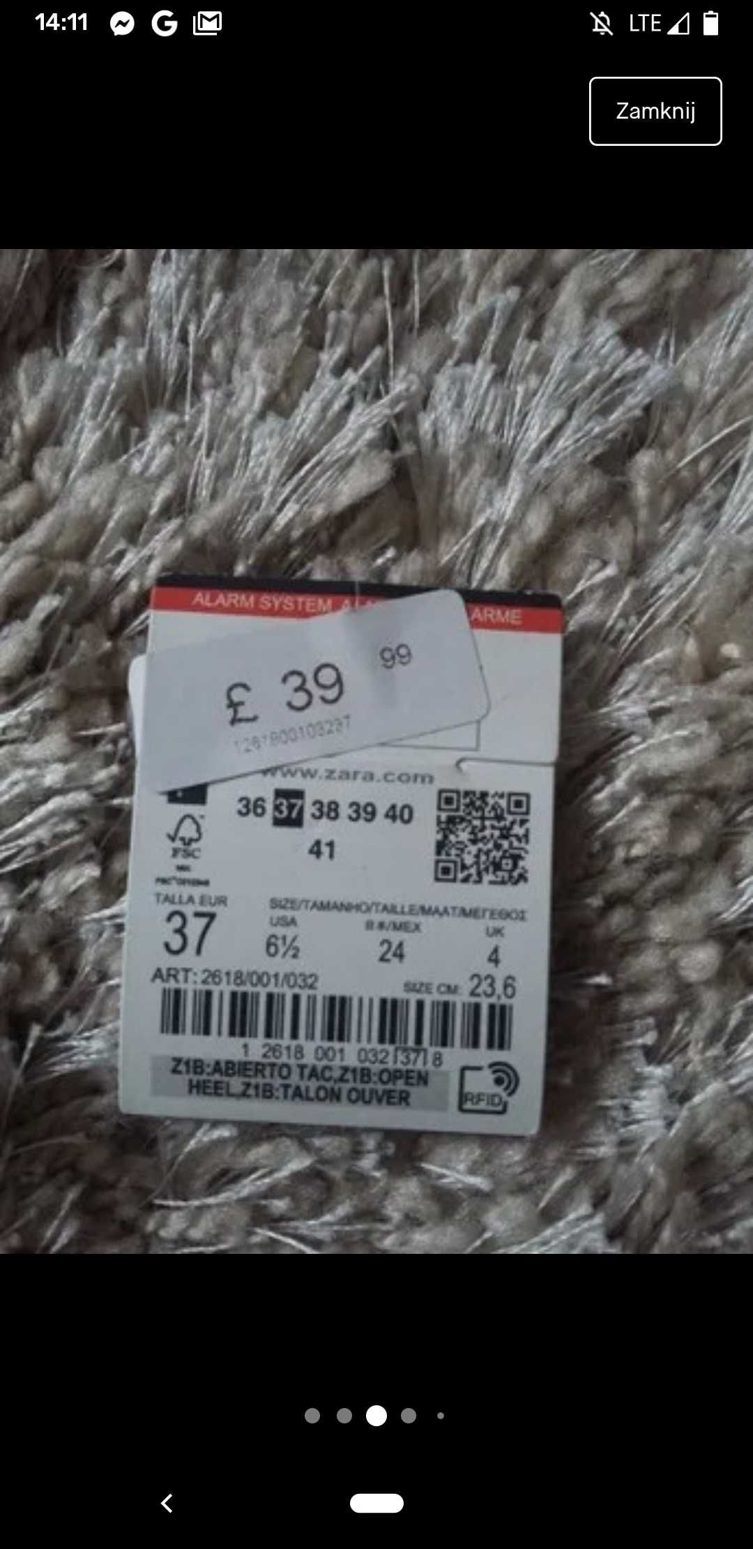 Brązowe khaki Szpilki sandały Zara rozmiar 37 nowe